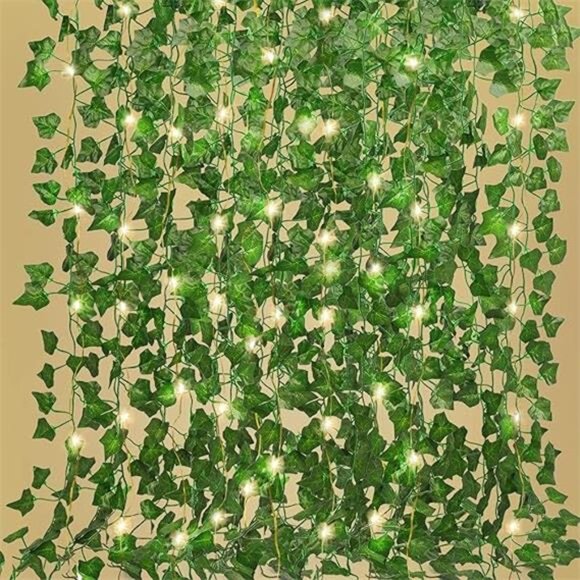 Artificial Ivy Fake Vines, 173 FT with 200 LED String Light, Greenery Garland - Picture 7 of 7